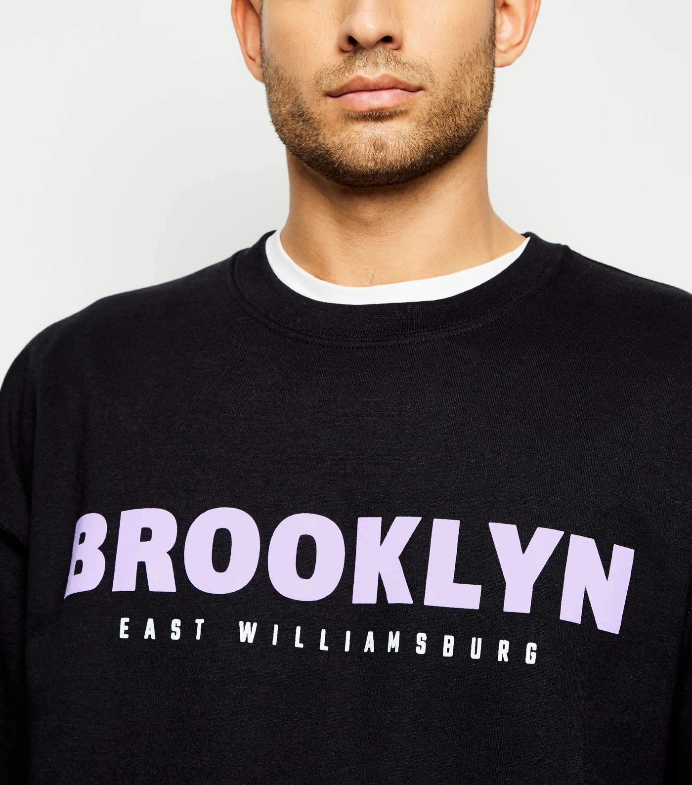 Black Brooklyn Oversized Slogan Sweatshirt Image 5