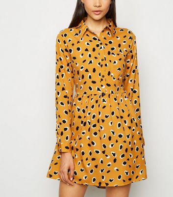 mustard spot dress