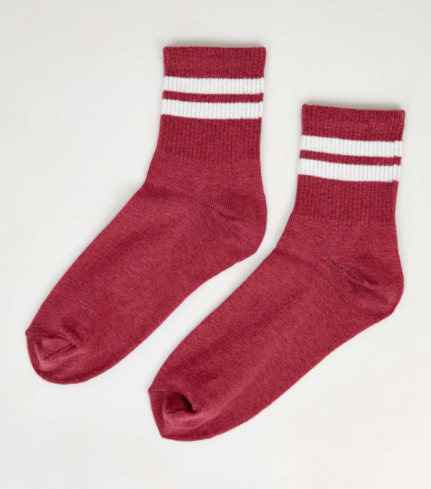 Burgundy Sports Stripe Socks