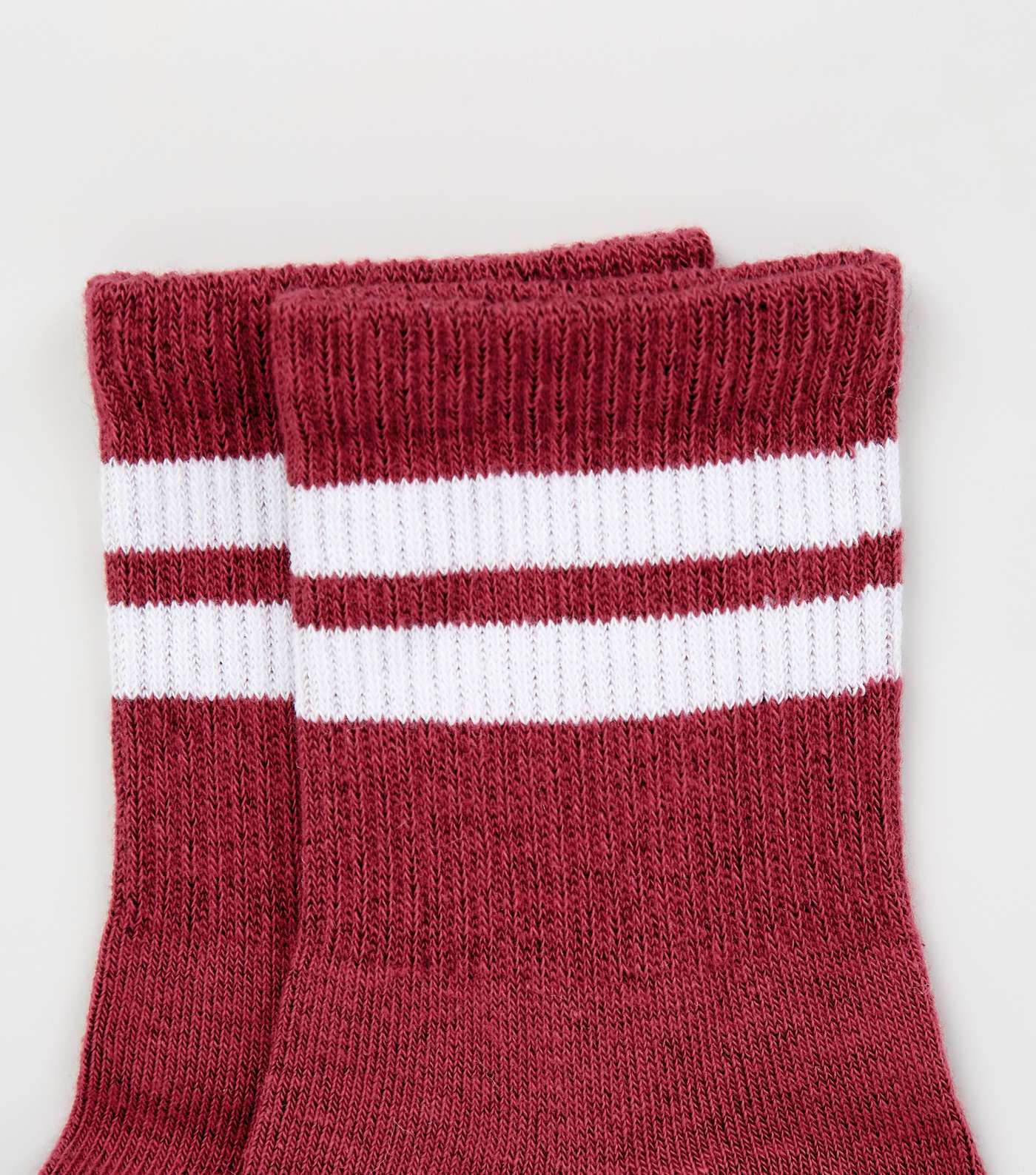Burgundy Sports Stripe Socks Image 3