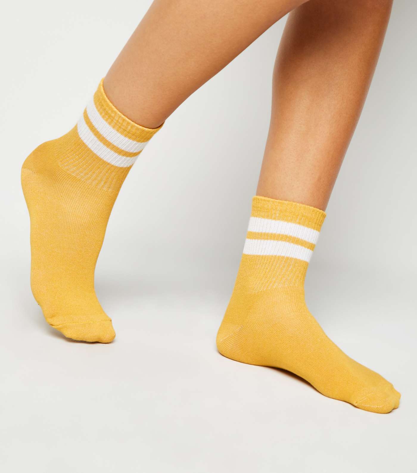 Mustard Sports Stripe Socks Image 2
