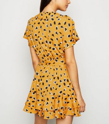 mustard spot dress