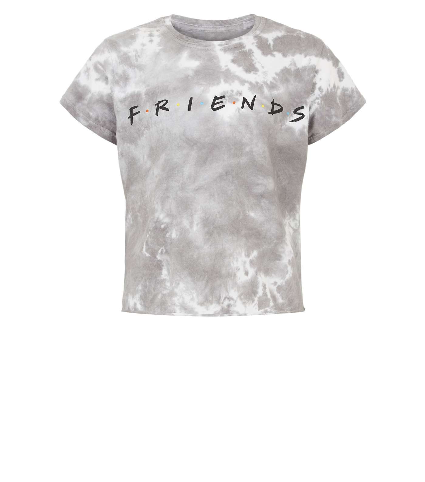 Girls Light Grey Tie Dye Friends Logo T-Shirt Image 4