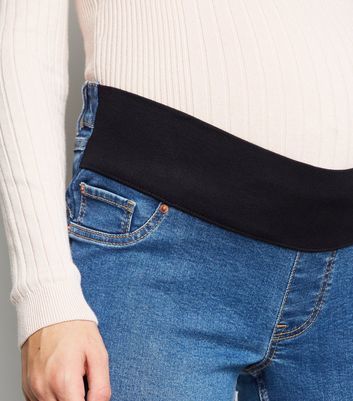 Image of Maternity Blue 'Lift & Shape' Under Bump Emilee Jeggings New Look