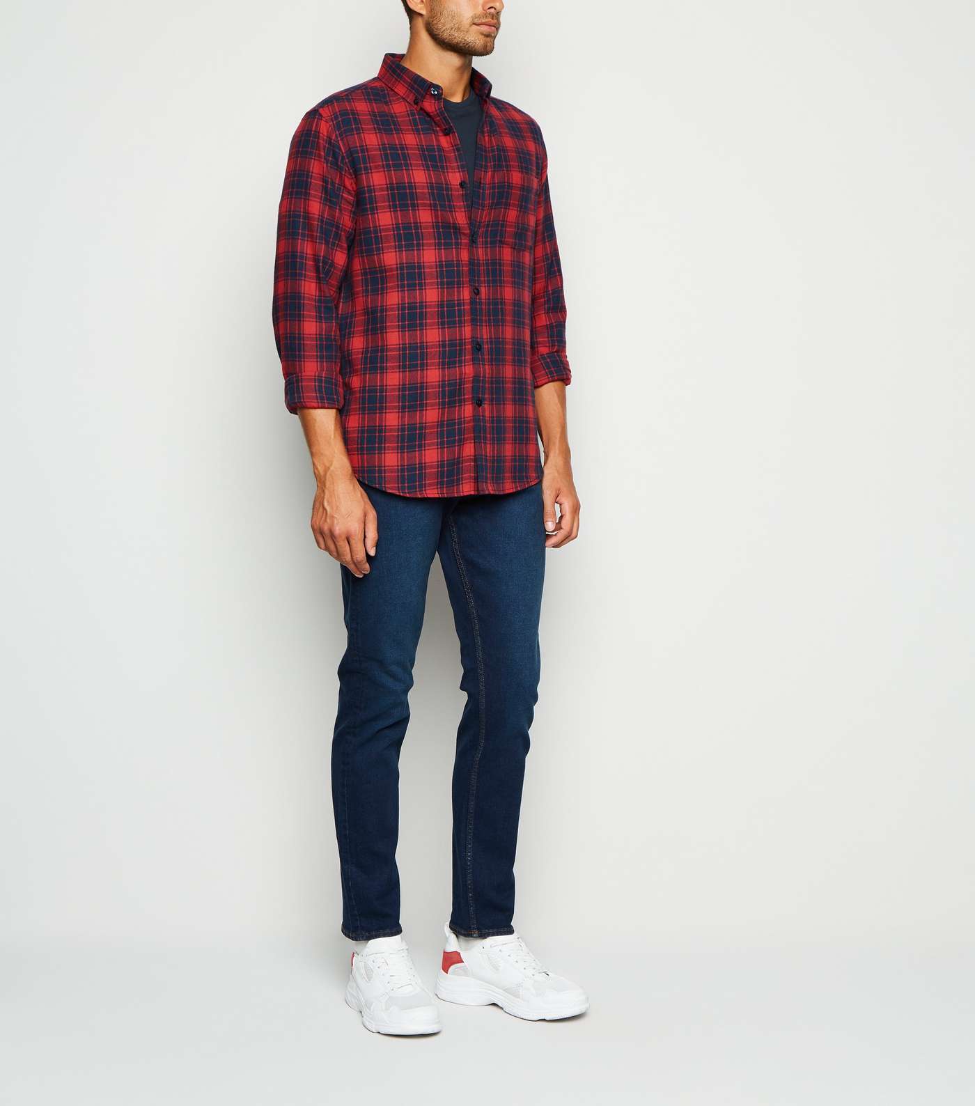 Red Check Long Sleeve Cotton Shirt Image 2