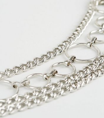 Silver layered sale chain belt