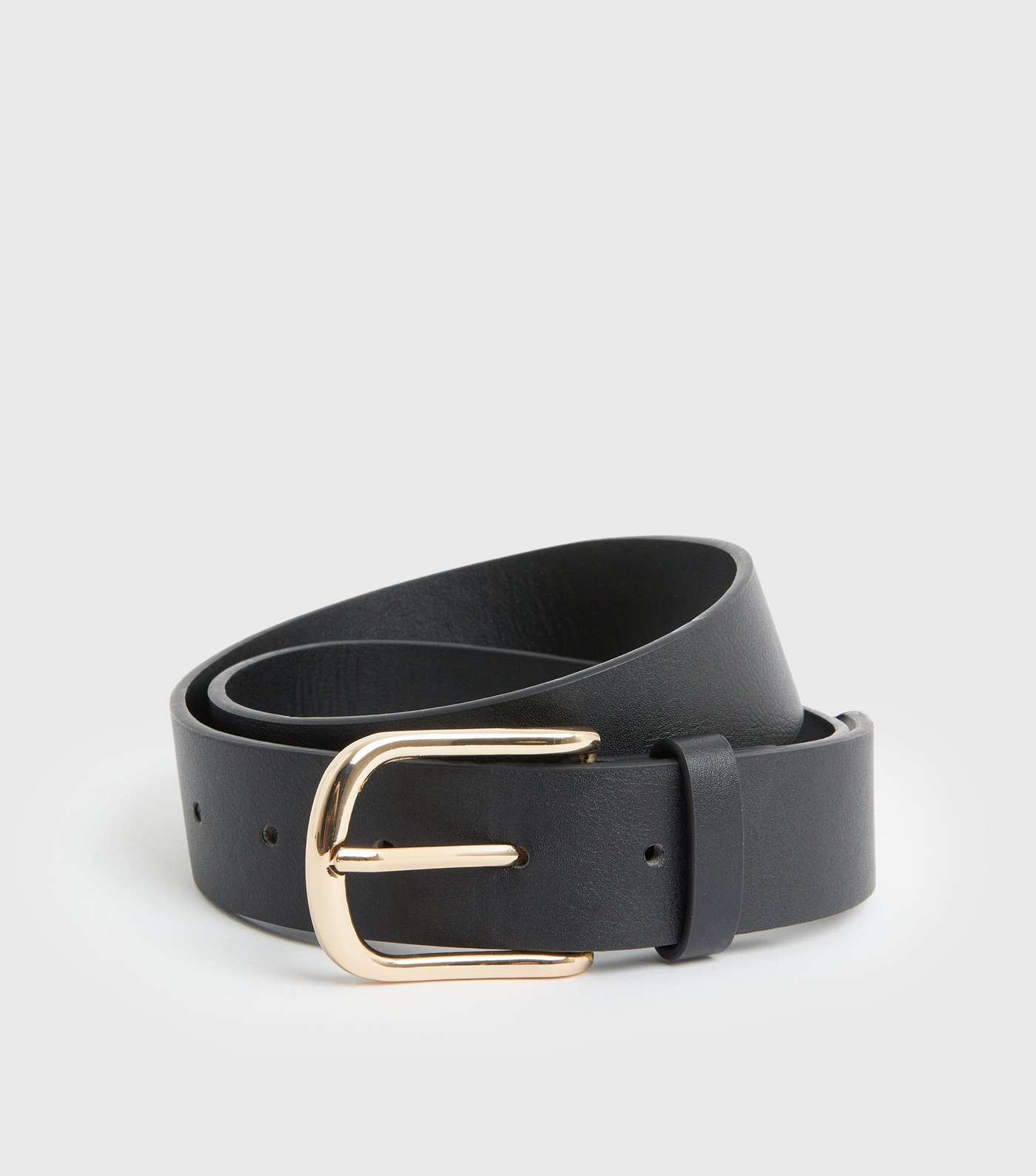 Black Leather-Look Belt 