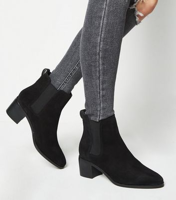 black suede chelsea boots womens new look