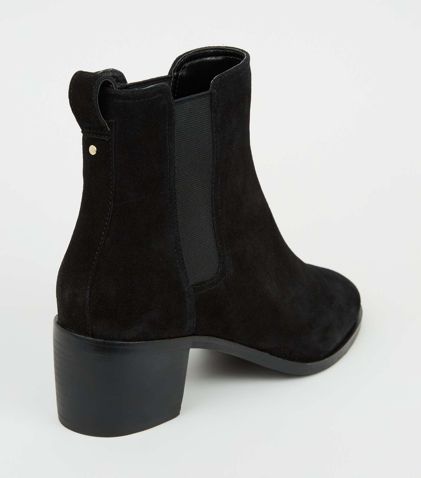 Black Suede Heeled Chelsea Boots Image 4