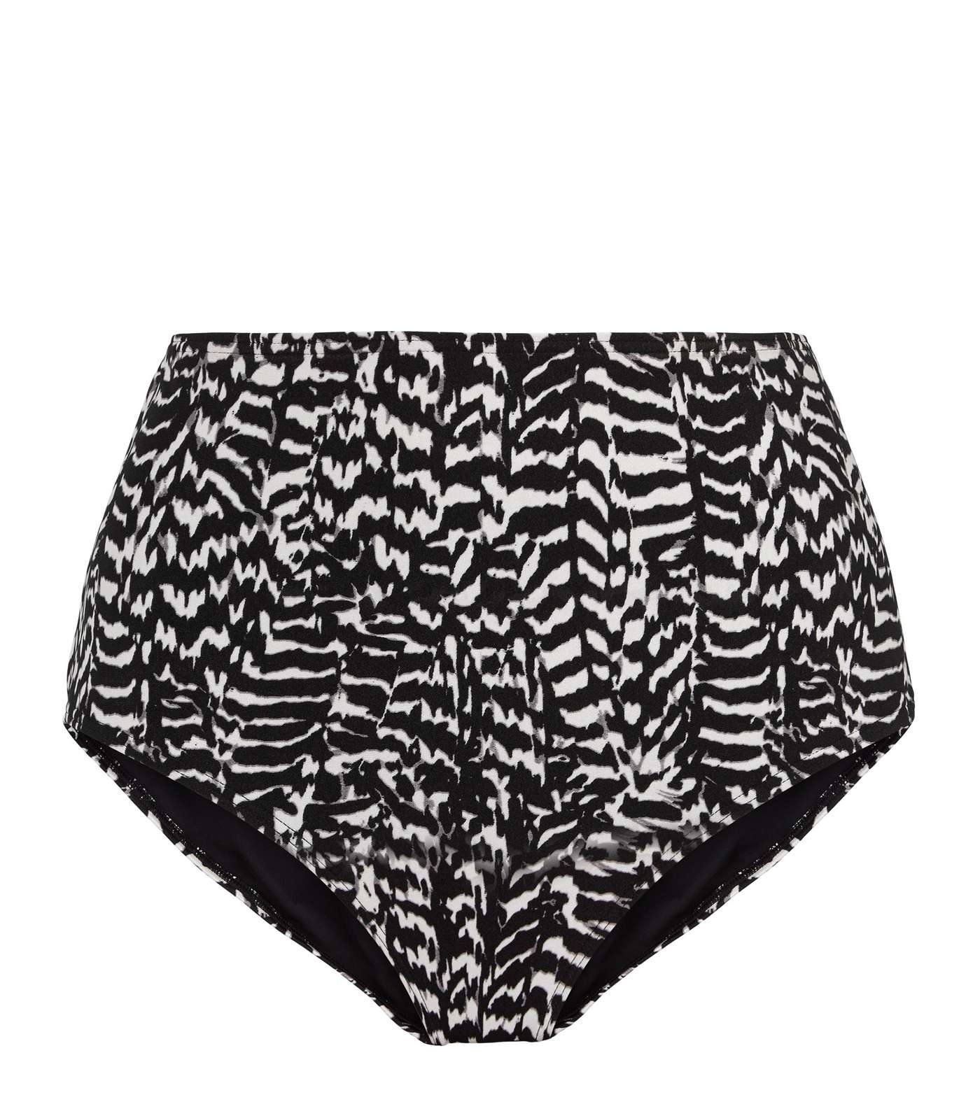 Black Zebra Print High Waist Bikini Bottoms Image 4