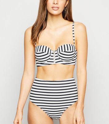 striped underwire bikini top