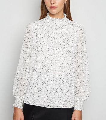 white spot blouse