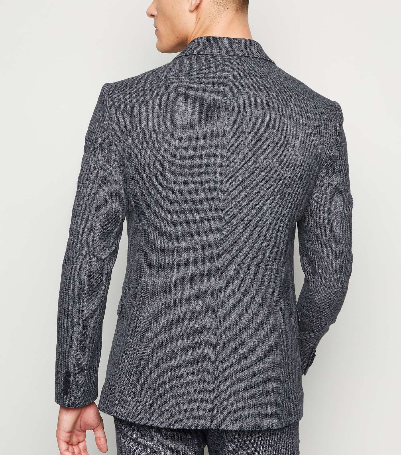 Grey Textured Suit Jacket Image 3
