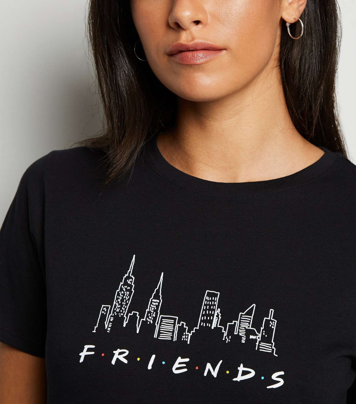 Black City Print Friends Logo T-Shirt Image 5