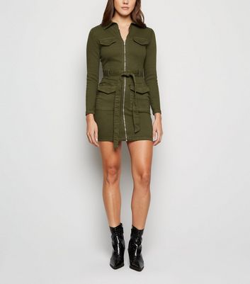 khaki denim shirt dress