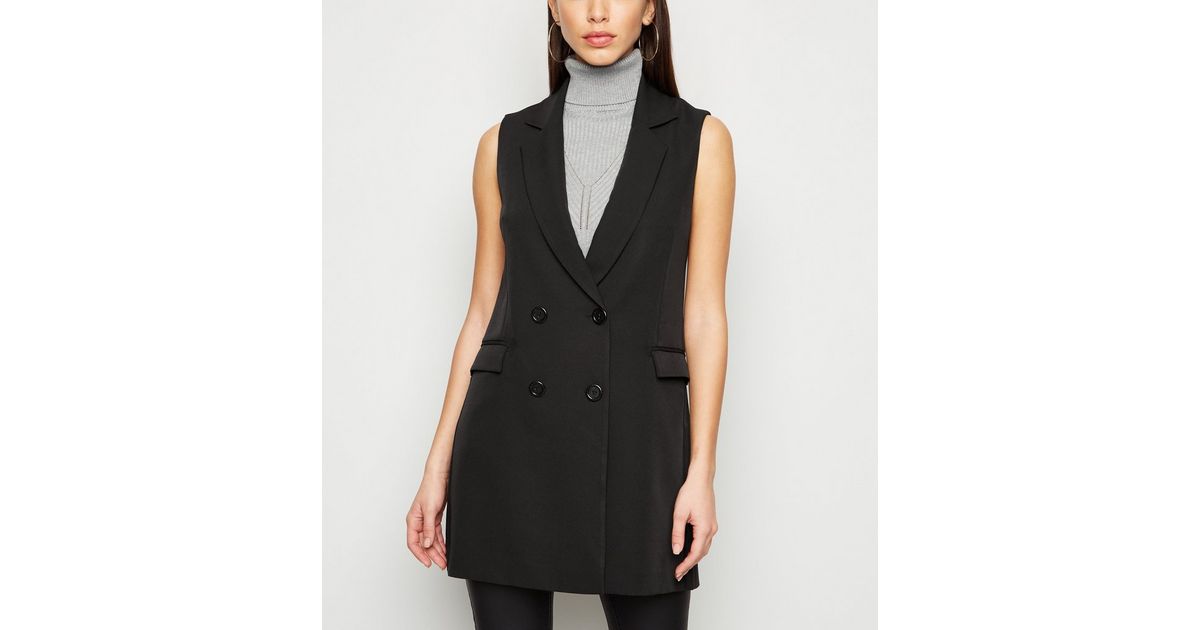 Lange Schwarze Weste New Look