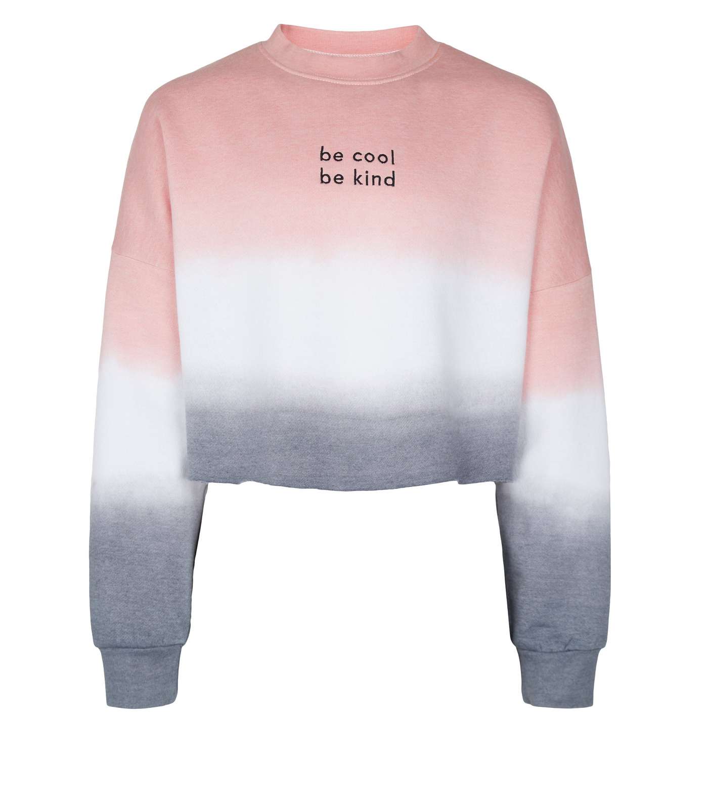Girls Pink Dip Dye Be Kind Slogan Sweatshirt Image 4