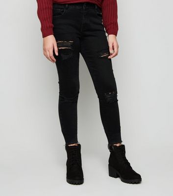 girls black ripped jeans