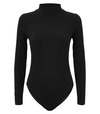 black turtleneck bodysuit