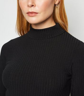 black long sleeve turtleneck jumpsuit