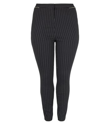 black pinstripe skinny trousers