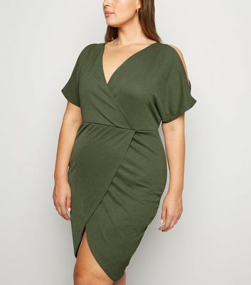 khaki green dress new look