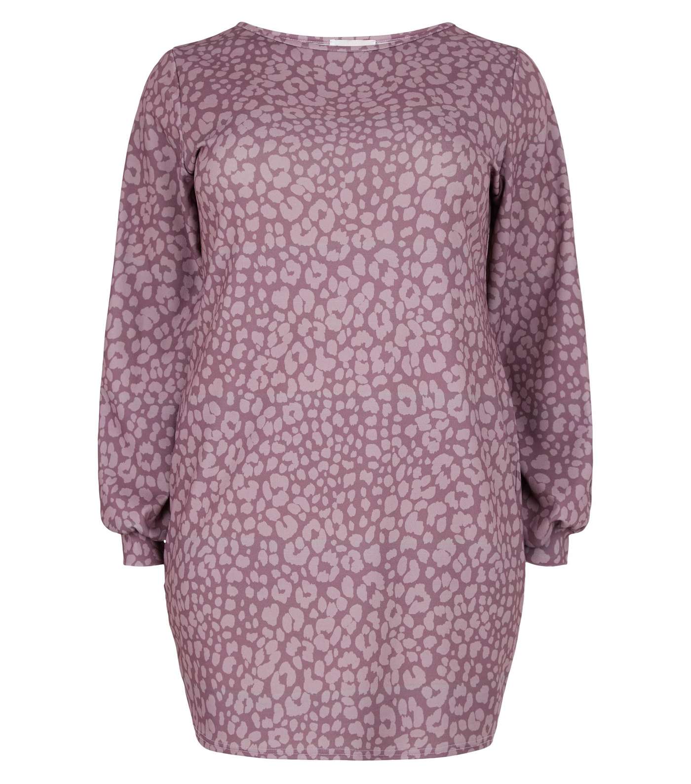 Just Curvy Purple Leopard Print Bodycon Dress Image 4