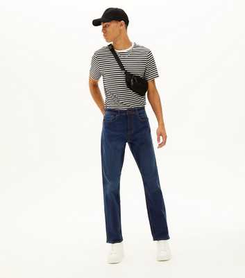 Navy Rinse Wash Straight Fit Jeans