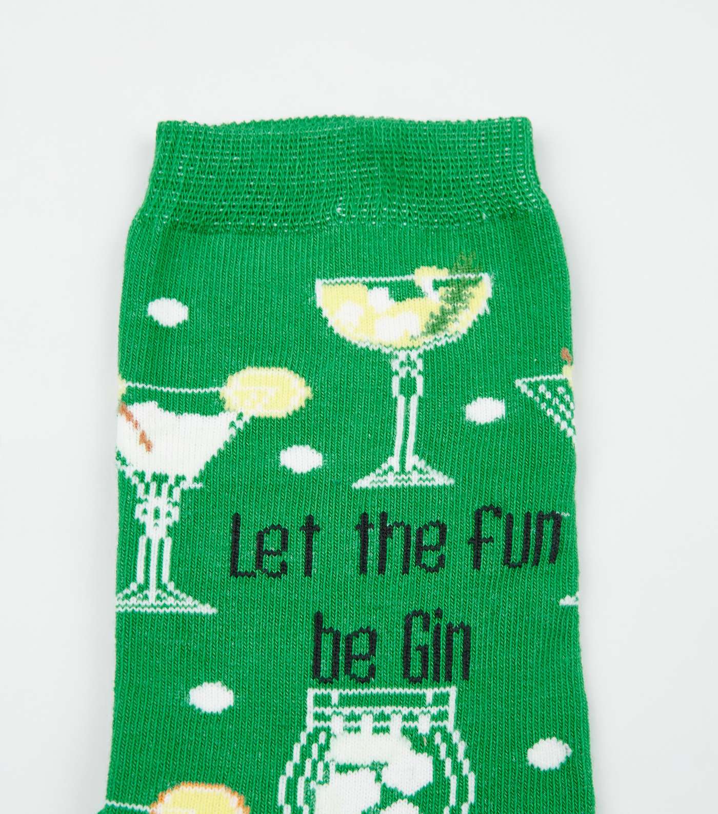 Mint Green Let The Fun Be Gin Slogan Christmas Socks Image 3