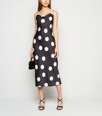 polka dot satin dress