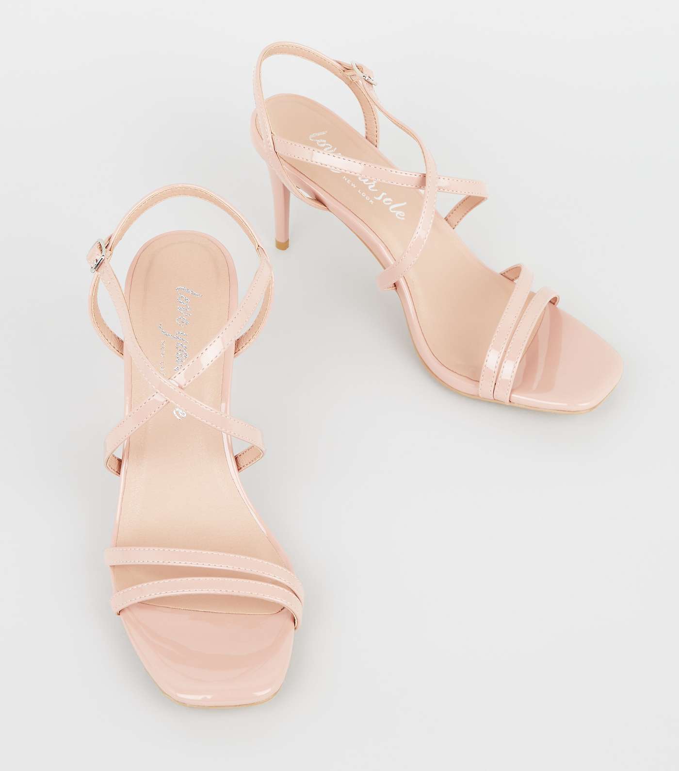 Pale Pink Patent Strappy Stiletto Sandals Image 3