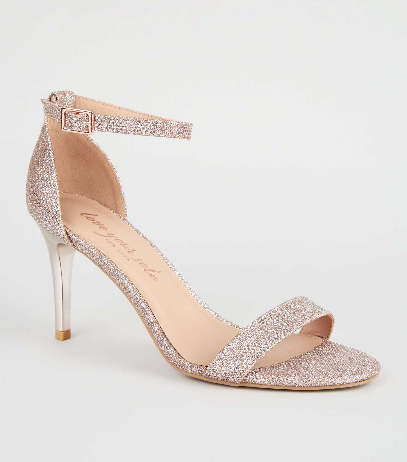 Rose Gold Glitter 2-Part Stiletto Heels