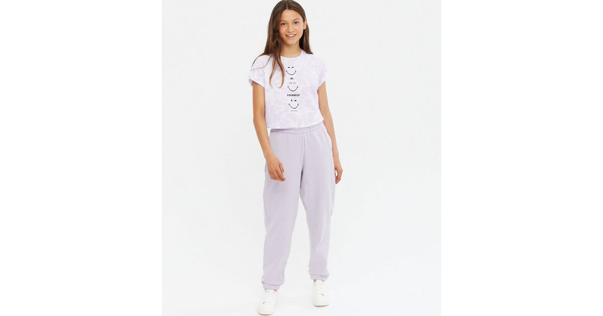 Download Girls Lilac Jersey Cuffed Joggers | New Look