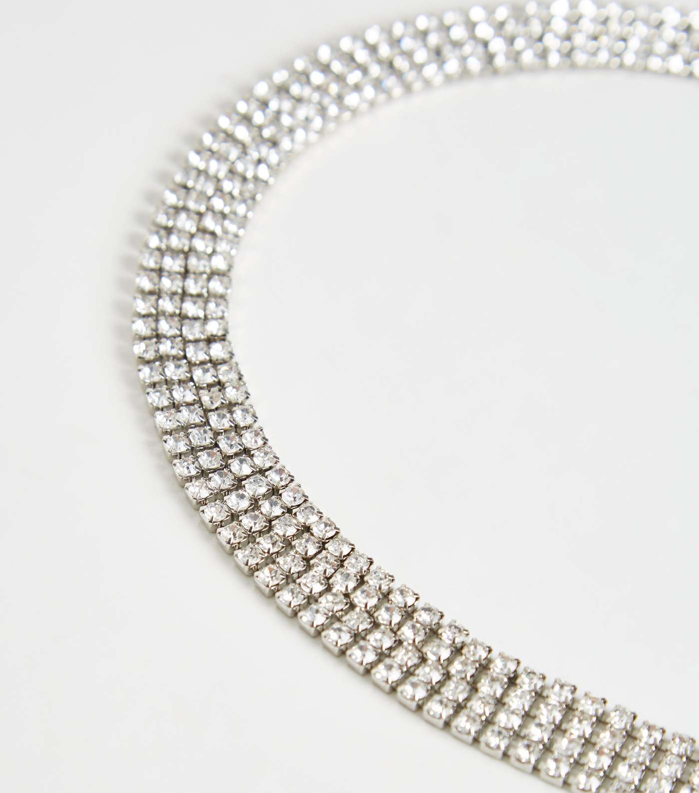 Silver Diamanté Embellished Elasticated Headband Image 3