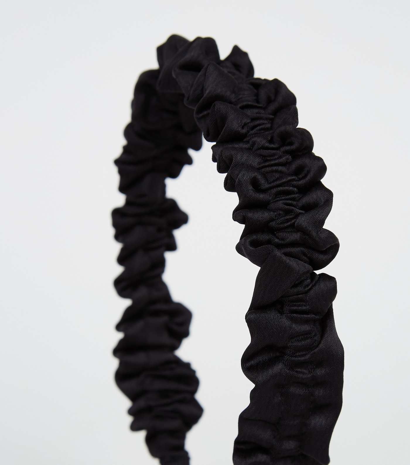 Black Satin Ruched Headband Image 3