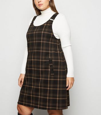 new look curve pinafore dress