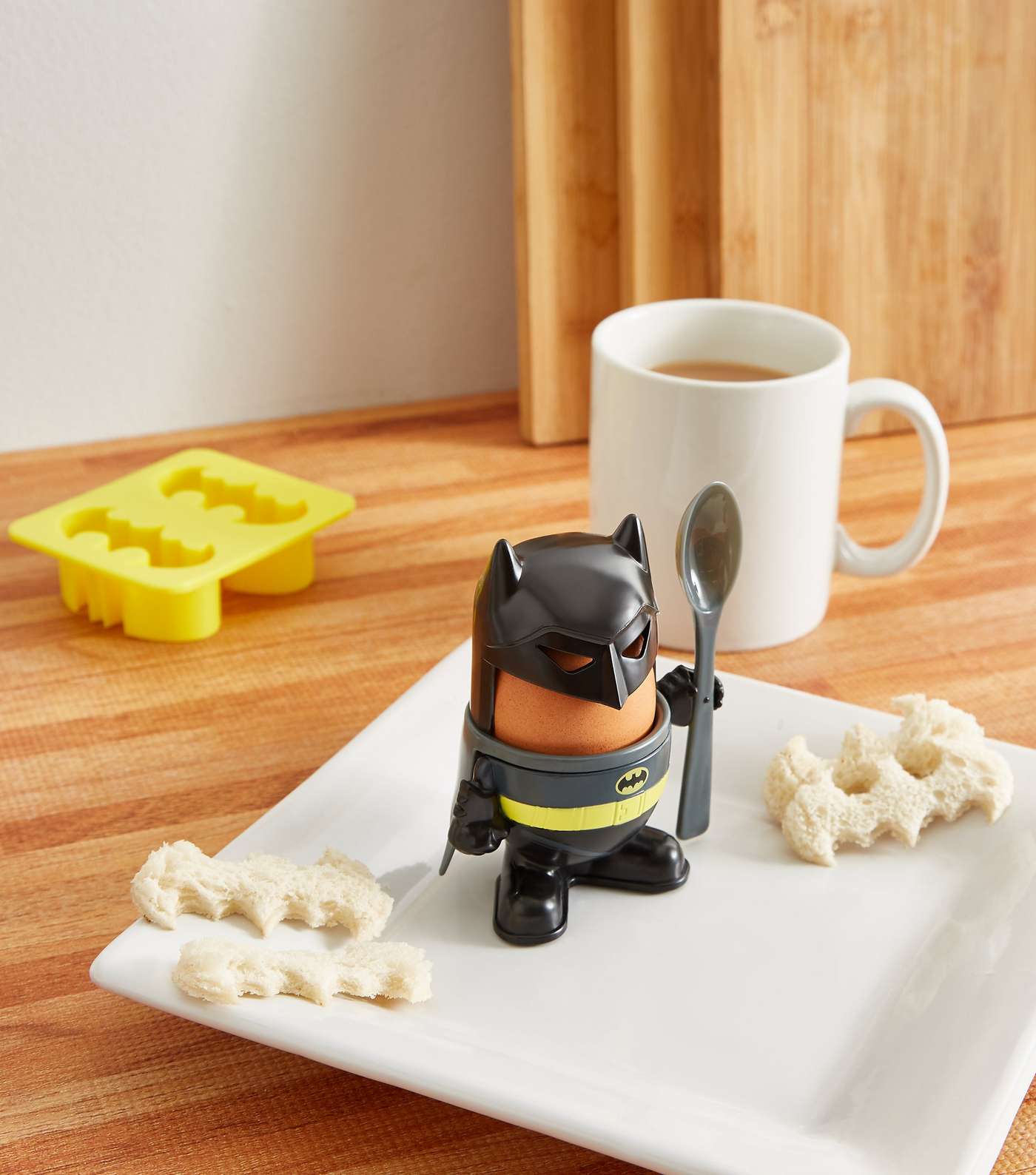 Black Batman Egg Cup and Toast Cutter Set Image 2