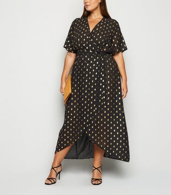 new look polka dot wrap dress