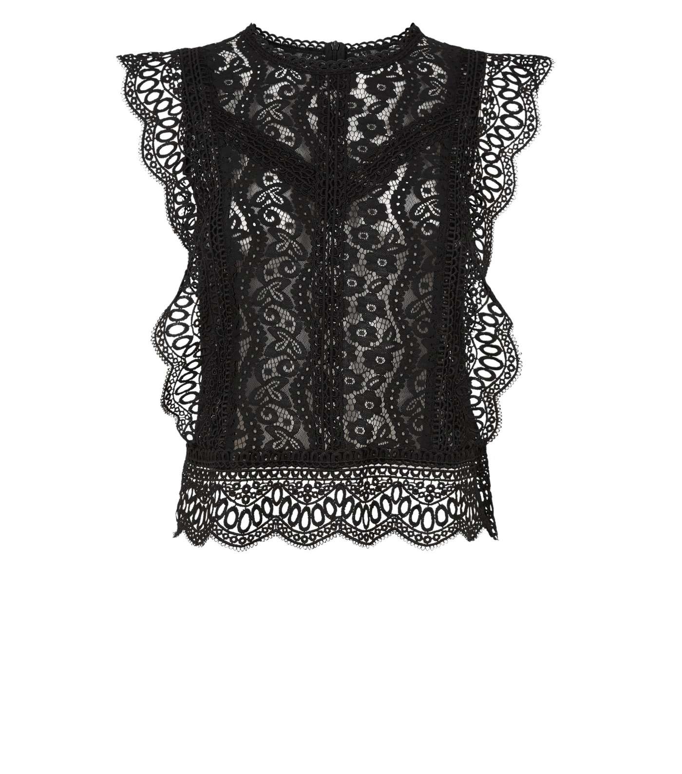 Cameo Rose Black Crochet Lace Top Image 4