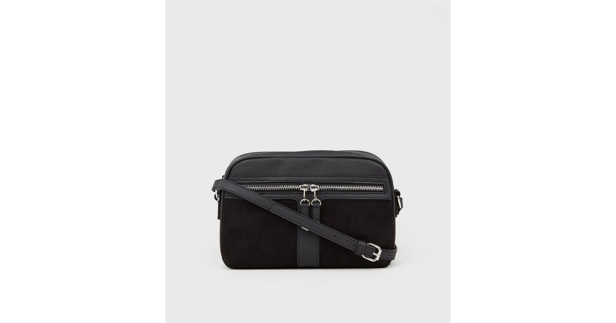 Black Zip Camera Bag | New Look