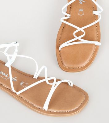 White flat best sale sandals new look