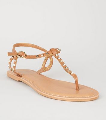 New look best sale tan flat sandals