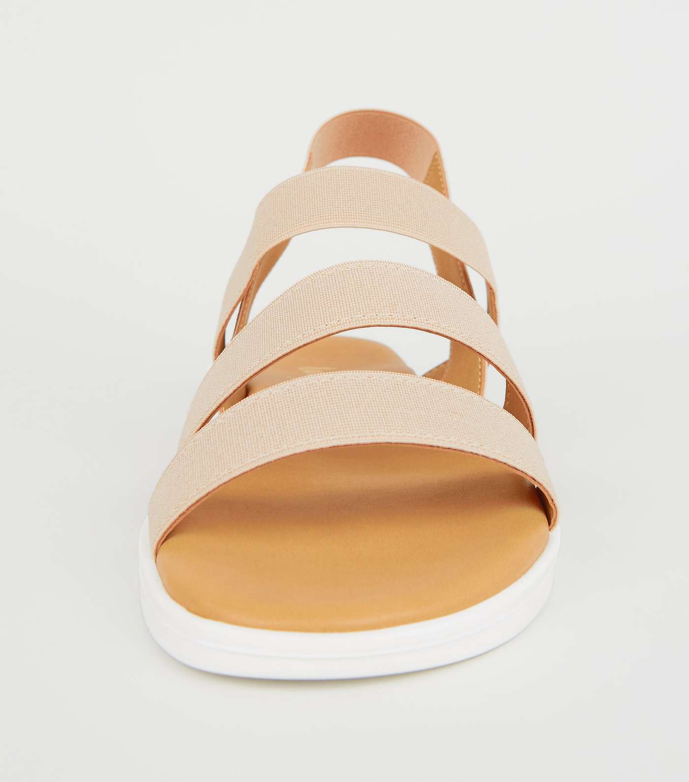 Pale Pink Elastic Strap Chunky Flat Sandals  Image 4