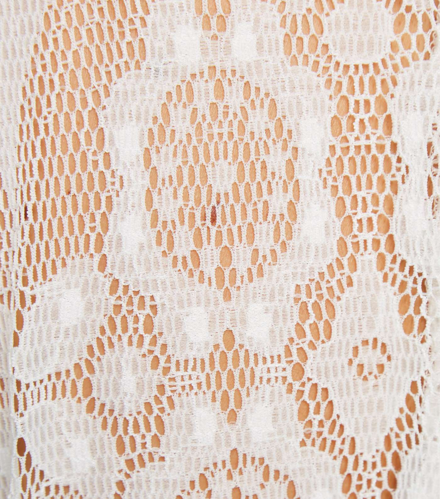 Off White Crochet Belted Beach Kaftan Image 6