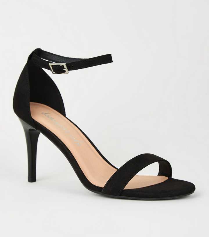 Black Suedette 2 Part Stiletto Heels