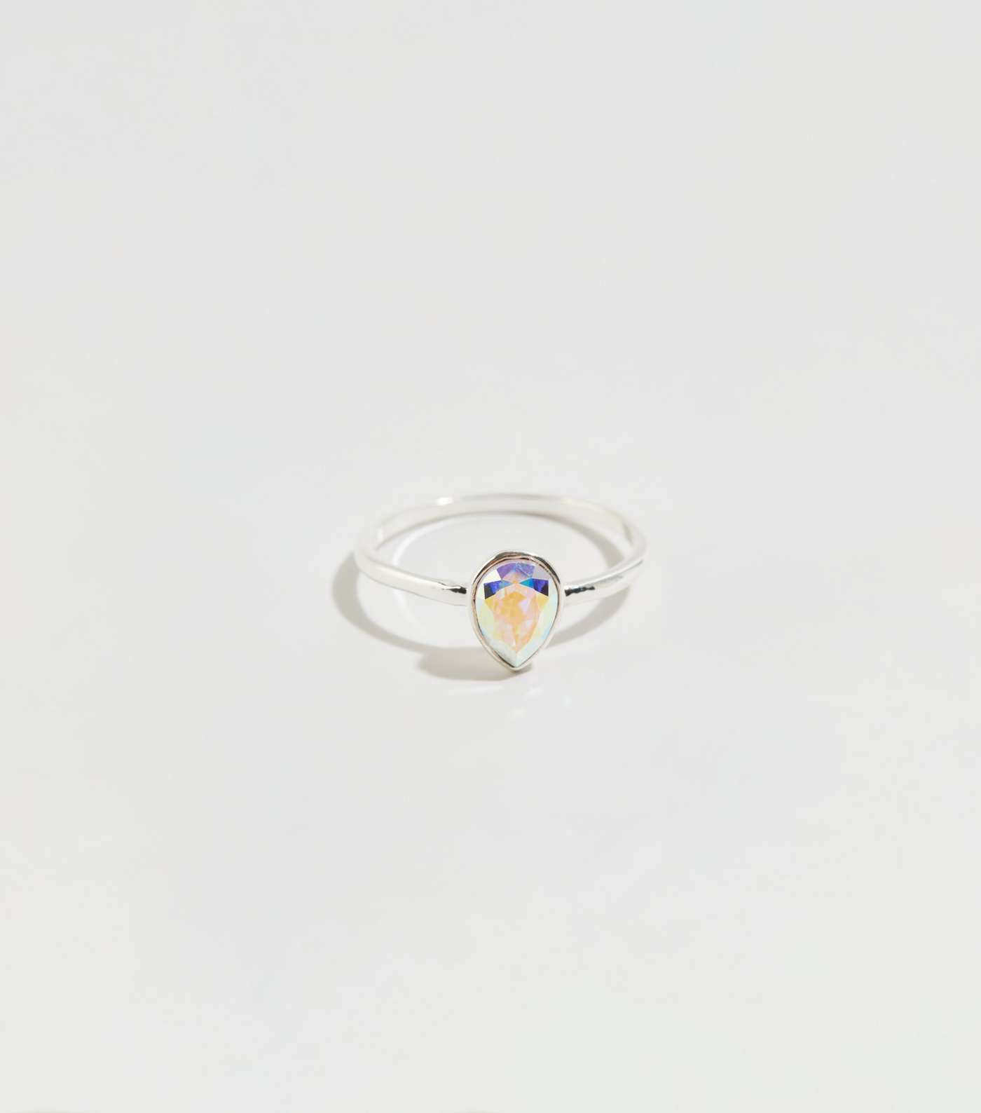 Silver Teardrop Ring with Crystals from Swarovski®