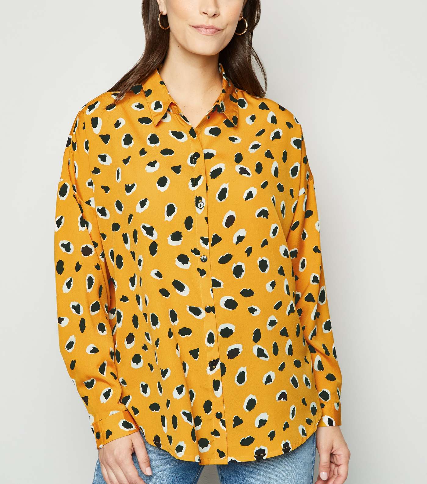 Mustard Animal Print Long Sleeve Shirt 