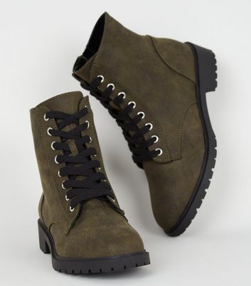 womens flat lace up boots