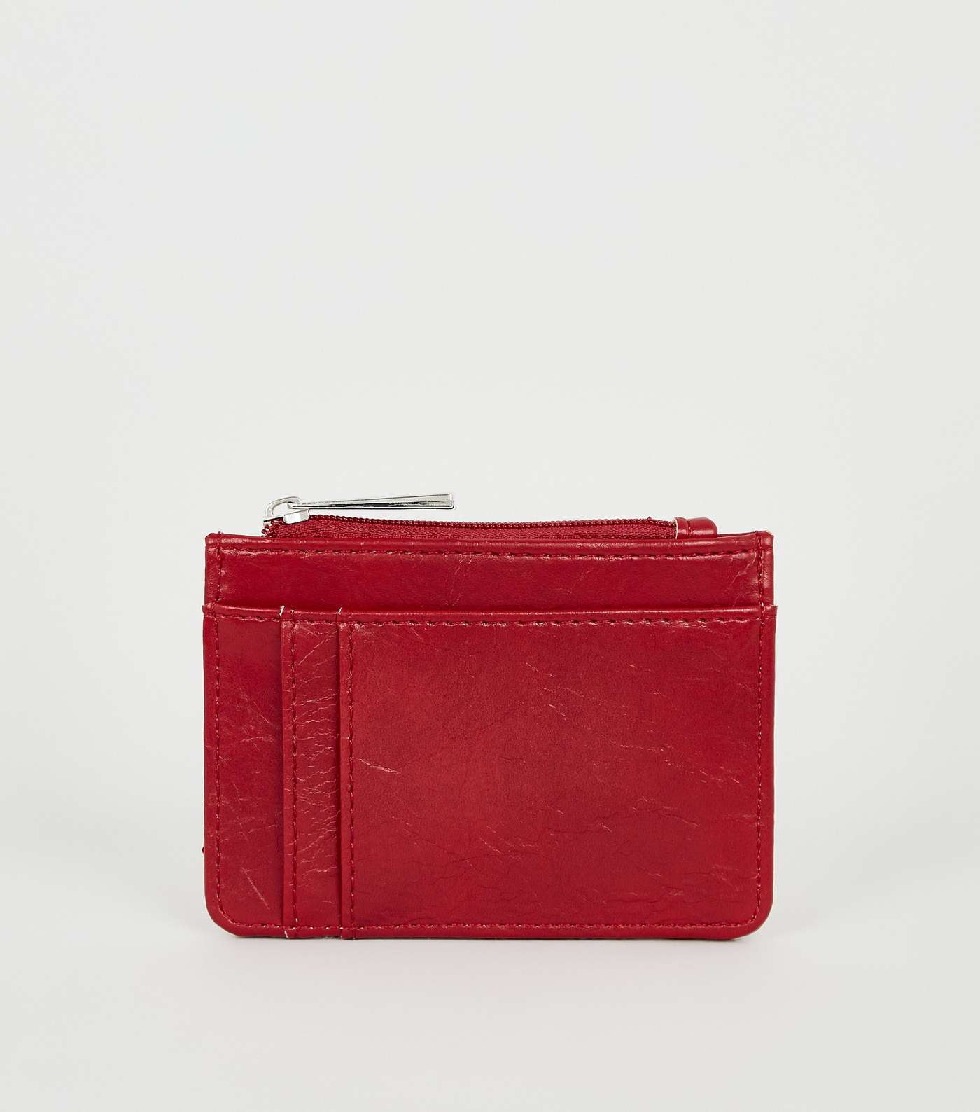 Red Leather-Look Quilted Card Holder Image 3