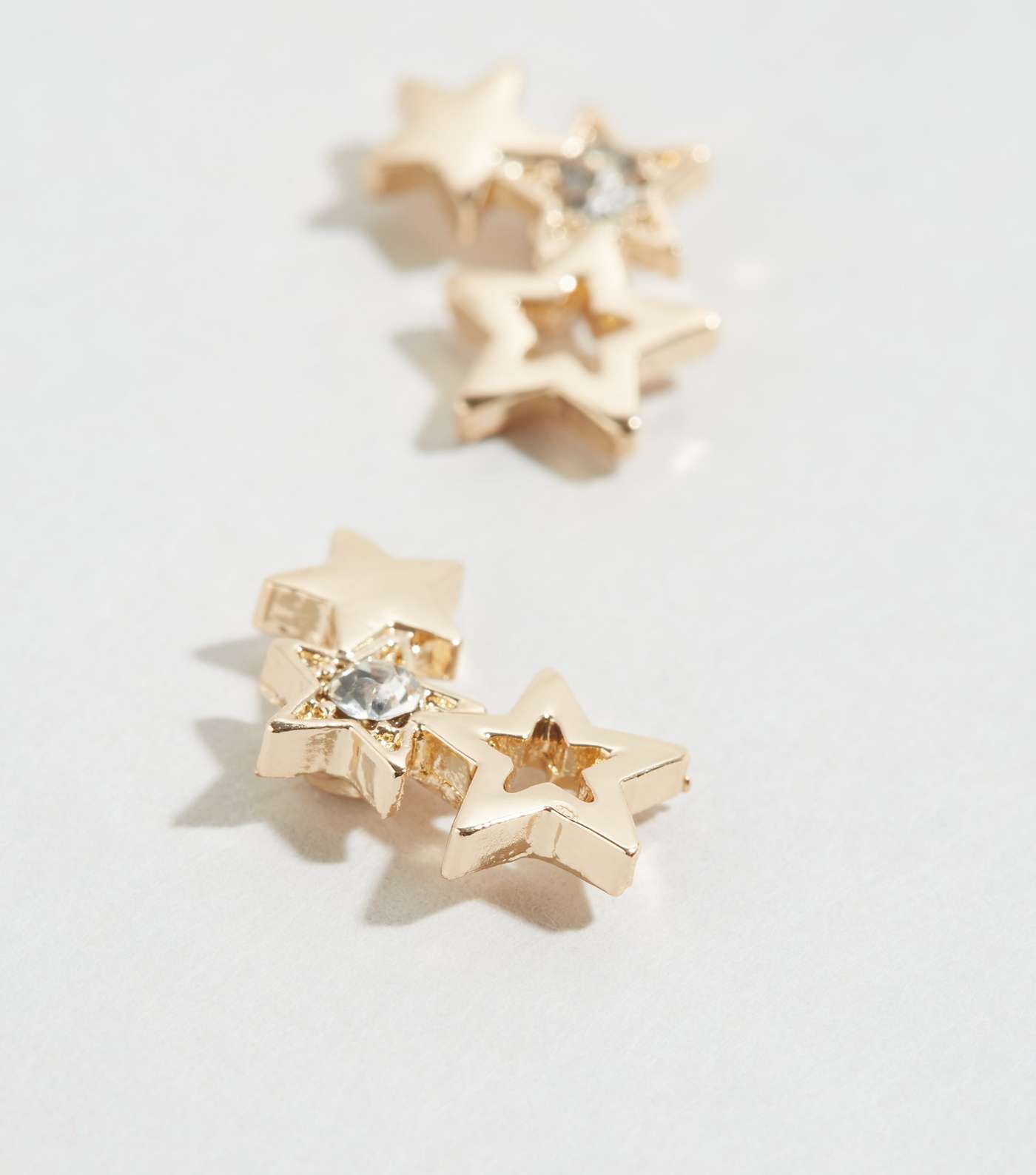Gold Star Stud Earrings Image 3